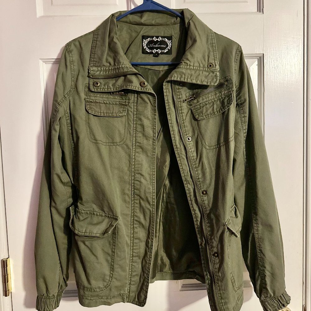 Olive Green Utility Trench Coat